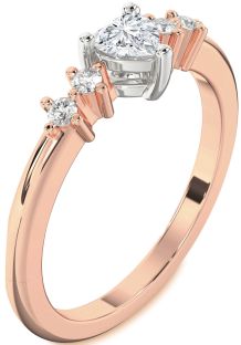 Diamond White Rose Gold Heart Promise Ring