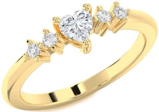 Diamond Gold Heart Promise Ring