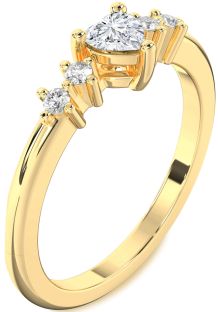 Diamond Gold Heart Promise Ring