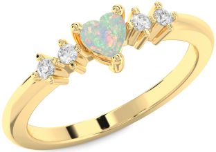 Diamond Amethyst Gold Heart Promise Ring