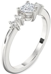 Diamond Platinum Heart Promise Ring