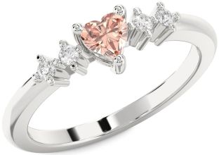 Diamond Amethyst Platinum Heart Promise Ring