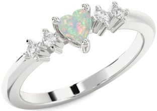 Diamond Amethyst Platinum Heart Promise Ring