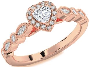 Diamond Rose Gold Heart Promise Ring