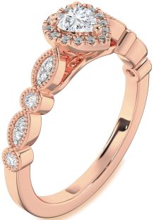 Diamond Rose Gold Heart Promise Ring
