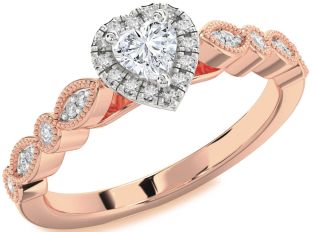 Diamond White Rose Gold Heart Promise Ring