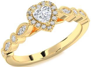 Diamond Gold Heart Promise Ring