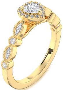 Diamond Gold Heart Promise Ring
