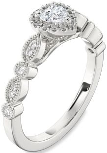 Diamond Platinum Heart Promise Ring