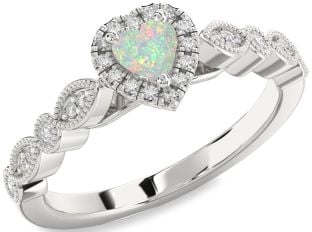 Diamond Amethyst Platinum Heart Promise Ring