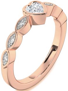 Diamond Rose Gold Heart Promise Ring