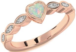 Diamond Amethyst Rose Gold Heart Promise Ring