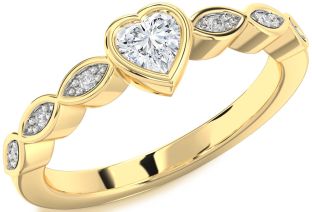 Diamond Gold Heart Promise Ring