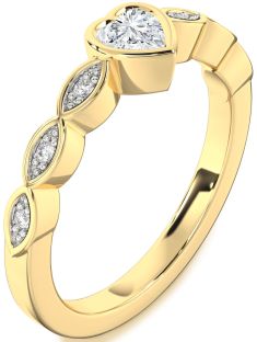 Diamond Gold Heart Promise Ring