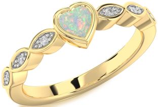 Diamond Amethyst Gold Heart Promise Ring