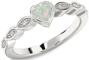 Diamond Amethyst Platinum Heart Promise Ring