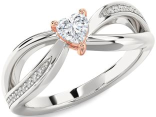 Diamond White Rose Gold Heart Promise Ring