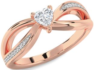 Diamond Rose Gold Heart Promise Ring
