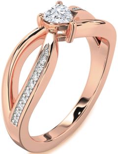 Diamond Rose Gold Heart Promise Ring