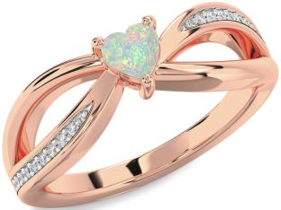 Diamond Amethyst Rose Gold Heart Promise Ring