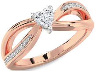 Diamond White Rose Gold Heart Promise Ring