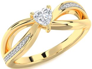 Diamond Gold Heart Promise Ring