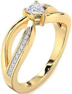 Diamond Gold Heart Promise Ring