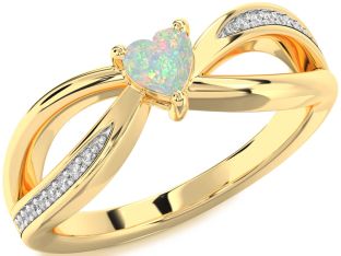 Diamond Amethyst Gold Heart Promise Ring