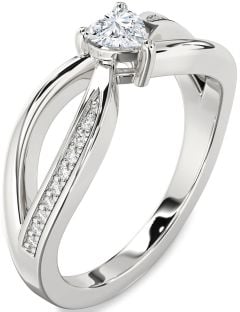 Diamond Platinum Heart Promise Ring