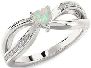 Diamond Amethyst Platinum Heart Promise Ring