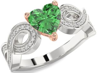 Diamond Amethyst Platinum & Rose Gold Heart Infinity Solitaire Engagement Ring