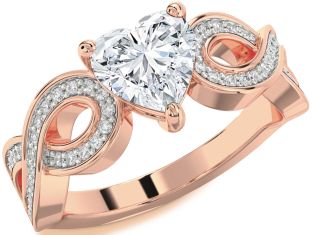 Diamond Rose Gold Heart Infinity Engagement Ring