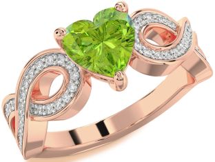 Diamond Amethyst Rose Gold Heart Infinity Solitaire Engagement Ring