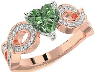 Diamond Amethyst Platinum & Rose Gold Heart Infinity Solitaire Engagement Ring