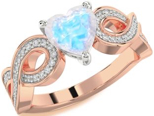 Diamond Amethyst Platinum & Rose Gold Heart Infinity Solitaire Engagement Ring