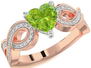 Diamond Amethyst Platinum & Rose Gold Heart Infinity Solitaire Engagement Ring