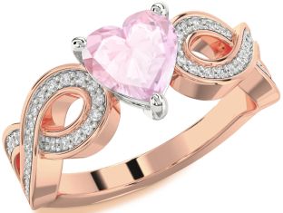 Diamond Amethyst Platinum & Rose Gold Heart Infinity Solitaire Engagement Ring