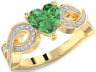 Diamond Amethyst Gold Heart Infinity Solitaire Engagement Ring