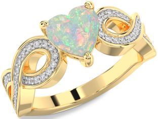 Diamond Amethyst Gold Heart Infinity Solitaire Engagement Ring