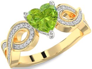 Diamond Amethyst Platinum & Yellow Gold Heart Infinity Solitaire Engagement Ring