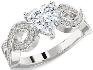 Diamond White Gold Heart Infinity Engagement Ring