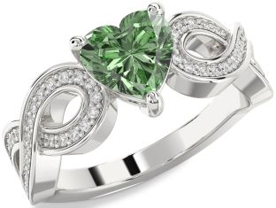 Diamond Amethyst Platinum Heart Infinity Solitaire Engagement Ring