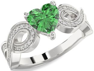 Diamond Amethyst Platinum Heart Infinity Solitaire Engagement Ring