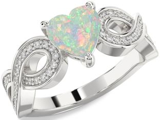 Diamond Amethyst Platinum Heart Infinity Solitaire Engagement Ring