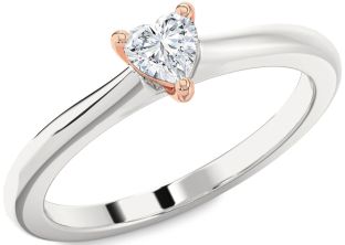 Diamond White Rose Gold Heart Promise Ring