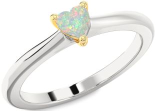 Amethyst Platinum & Yellow Gold Heart Promise Ring