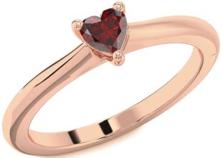 Amethyst Rose Gold Heart Promise Ring