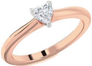 Diamond White Rose Gold Heart Promise Ring