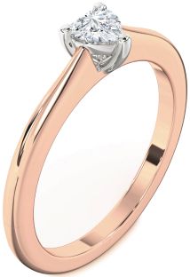 Diamond White Rose Gold Heart Promise Ring