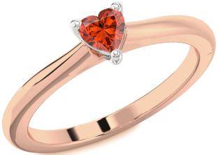 Amethyst Platinum & Rose Gold Heart Promise Ring